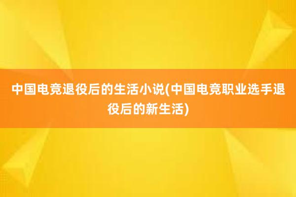 中国电竞退役后的生活小说(中国电竞职业选手退役后的新生活)