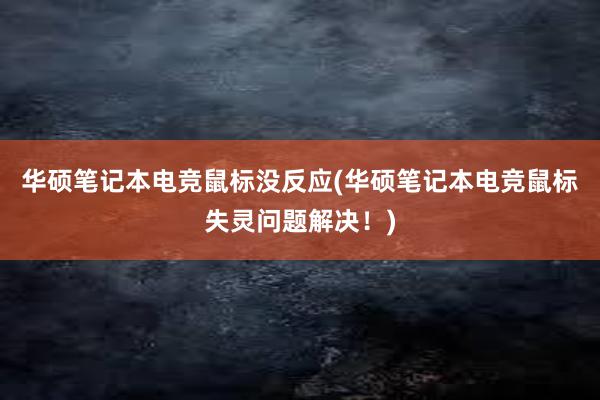 华硕笔记本电竞鼠标没反应(华硕笔记本电竞鼠标失灵问题解决！)