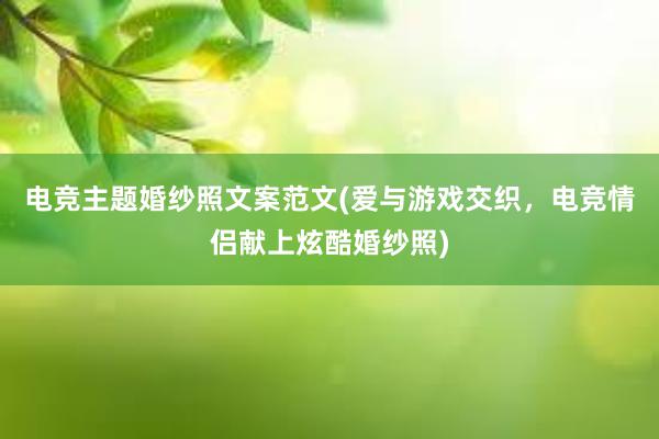 电竞主题婚纱照文案范文(爱与游戏交织，电竞情侣献上炫酷婚纱照)