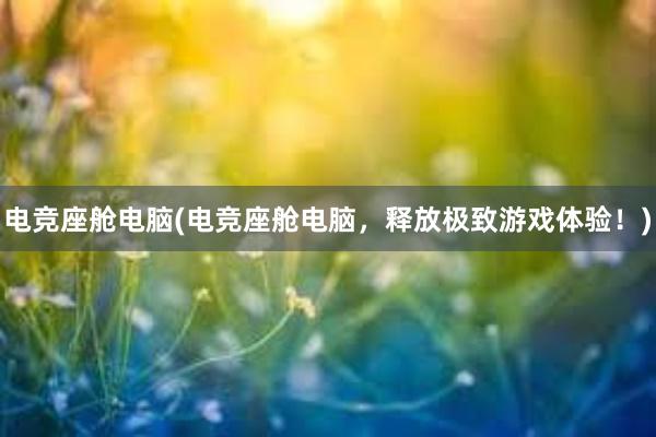 电竞座舱电脑(电竞座舱电脑，释放极致游戏体验！)