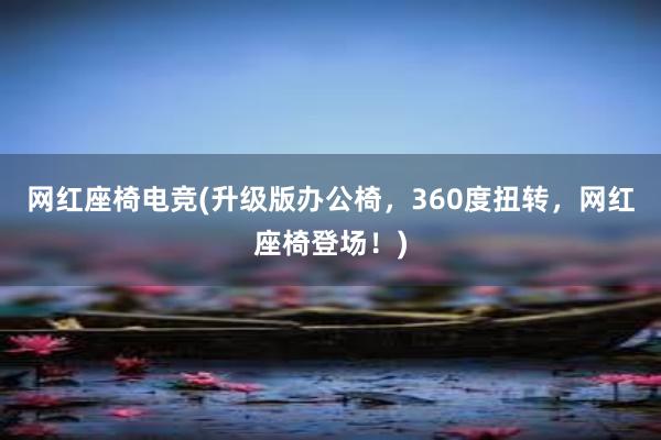 网红座椅电竞(升级版办公椅，360度扭转，网红座椅登场！)