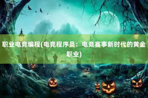 职业电竞编程(电竞程序员：电竞赛事新时代的黄金职业)