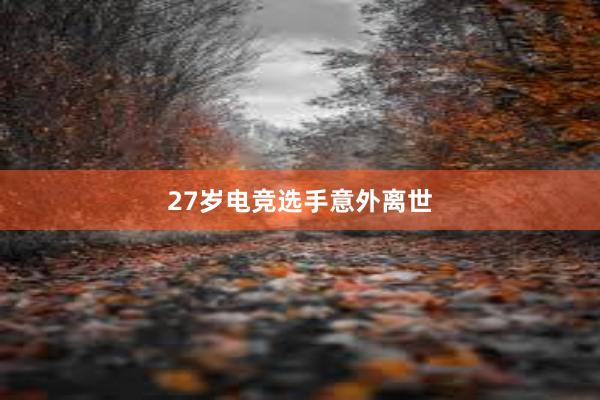 27岁电竞选手意外离世