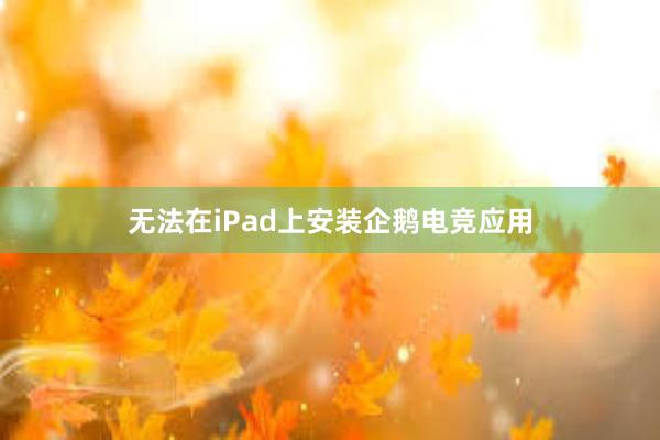 无法在iPad上安装企鹅电竞应用