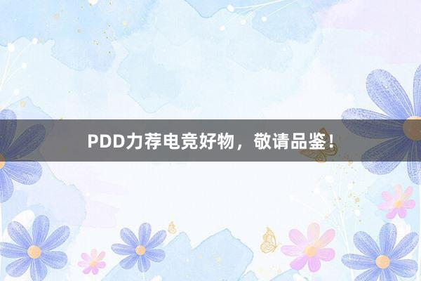 PDD力荐电竞好物，敬请品鉴！