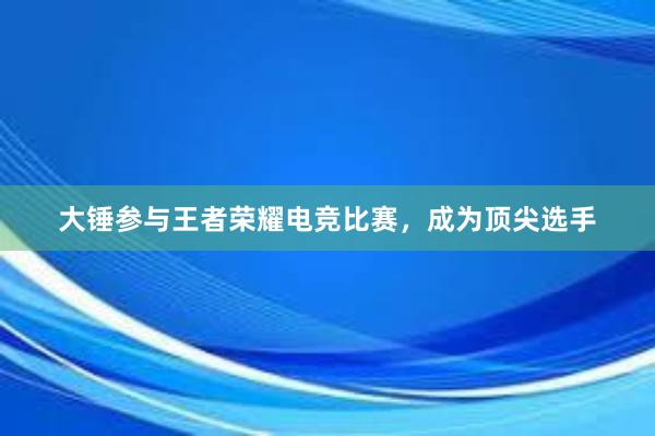 大锤参与王者荣耀电竞比赛，成为顶尖选手