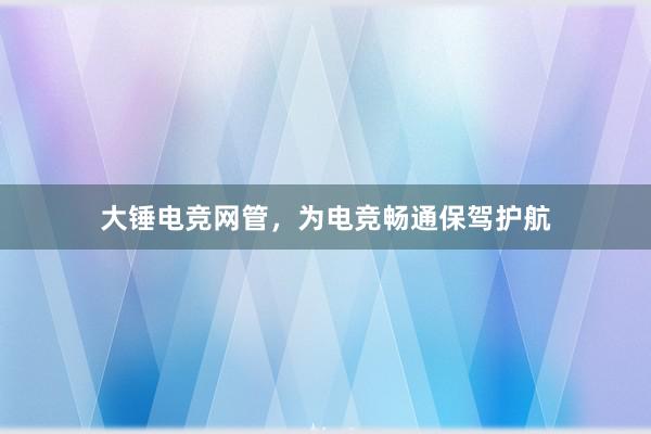 大锤电竞网管，为电竞畅通保驾护航