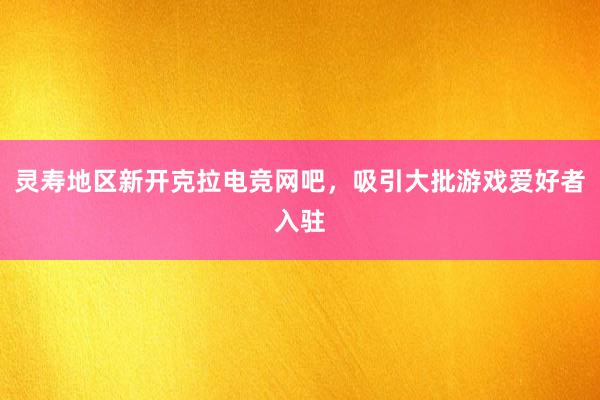 灵寿地区新开克拉电竞网吧，吸引大批游戏爱好者入驻