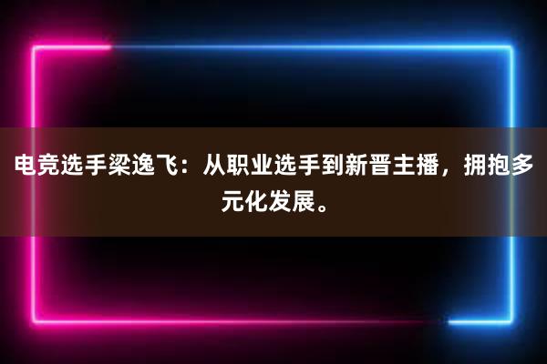 电竞选手梁逸飞：从职业选手到新晋主播，拥抱多元化发展。